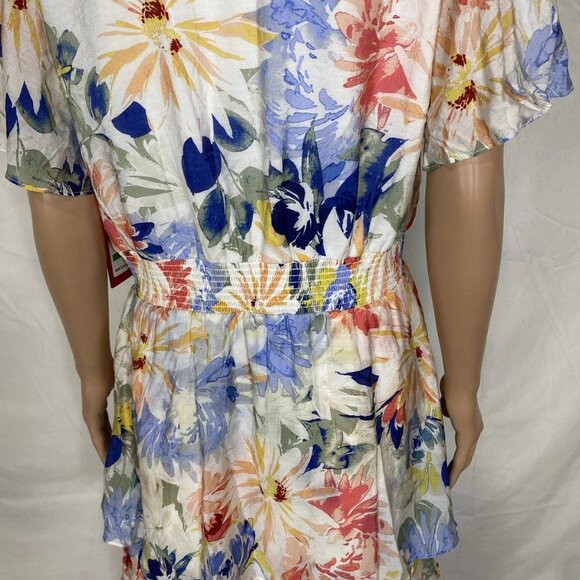 Vince Camuto Women’s Flutter Sleeve Tiered Midi Dress – Summer Swirl Print – L - Picture 4 of 11